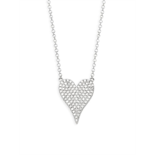 Saks Fifth Avenue Heart 14K White Gold & Natural Diamond Pendant Necklace