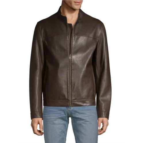 Cole Haan Leather Moto Jacket