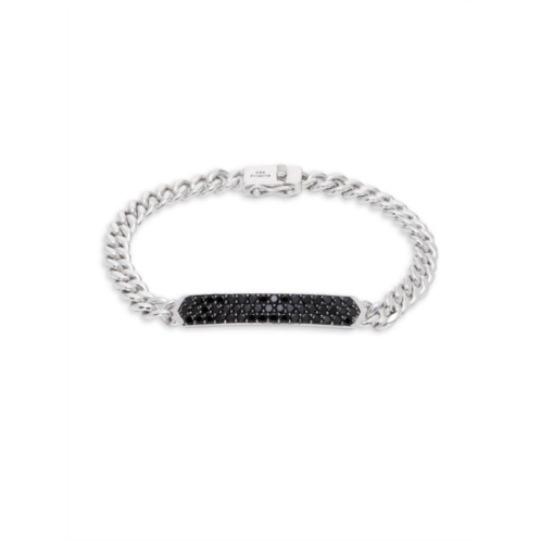 Effy 925 Sterling Silver & Black Spinel Bar Pendant Chain Bracelet