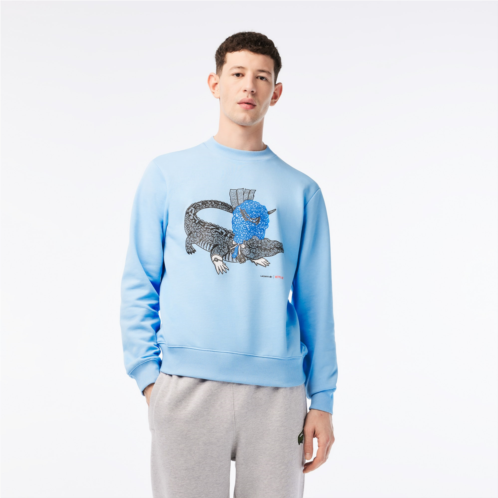 Mens Lacoste x Netflix Organic Cotton Fleece Print Sweatshirt