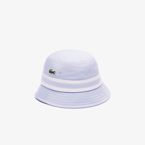 Lacoste Womens Cotton Gabardine Contrast Stripe Bucket Hat