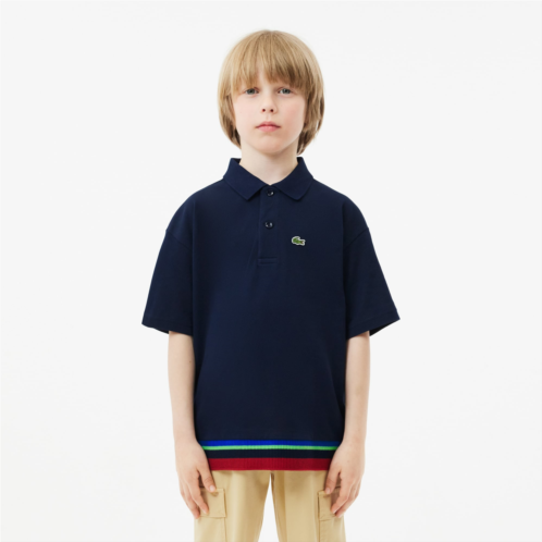 Lacoste Kids Contrast Stripe Pique Polo
