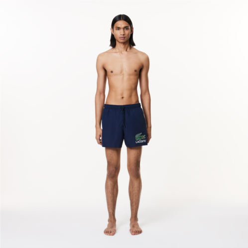 Lacoste Mens Croc Print Swim Trunks