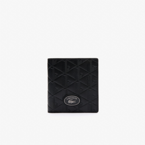 Lacoste Mens Monogram Compact Leather Billfold