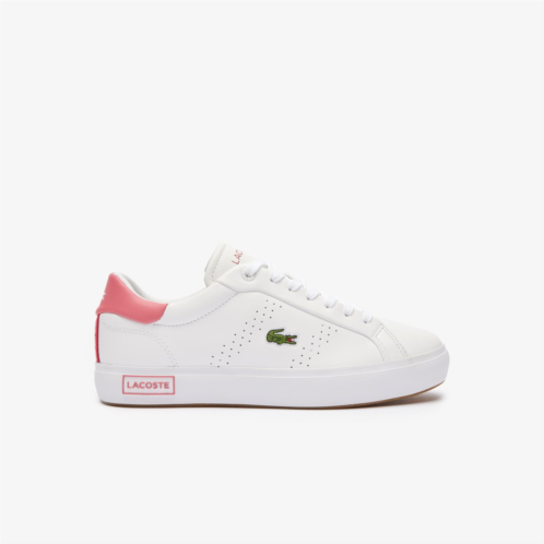 Lacoste Womens Powercourt 2.0 Contrasted Leather Sneakers