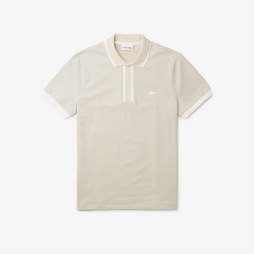 Lacoste Mens Regular Fit Contrast Collar Texturized Pique Polo