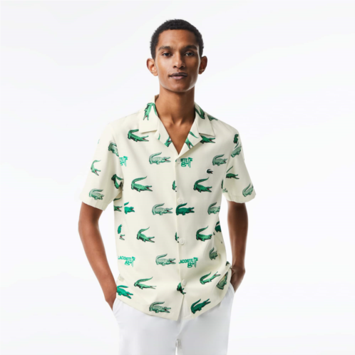 Lacoste Mens Printed Short-Sleeved Golf Shirt