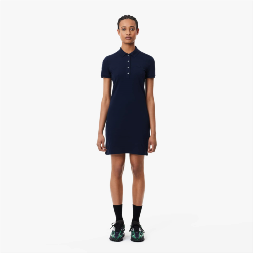 Lacoste Womens Slim Fit Stretch Mini Pique Polo Dress