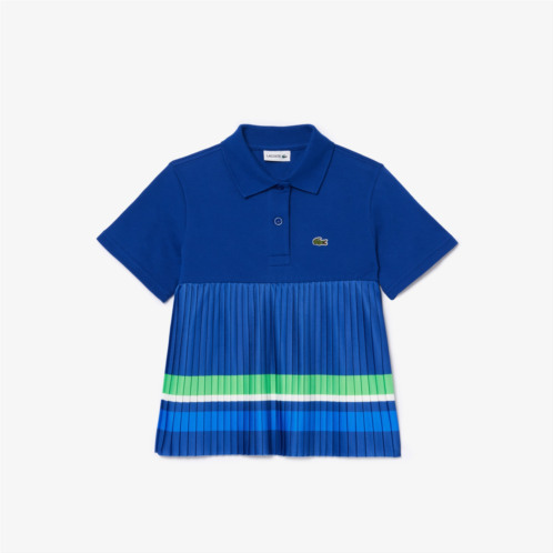 Lacoste Kids Pleated Hem Pique Polo