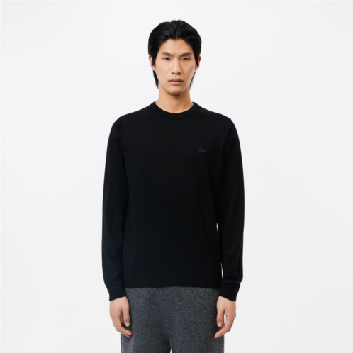 Lacoste Merino Wool Monochrome Crew Neck Sweater