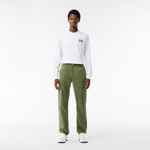 Lacoste Mens Regular Fit Mineral Dyed Cotton Jeans