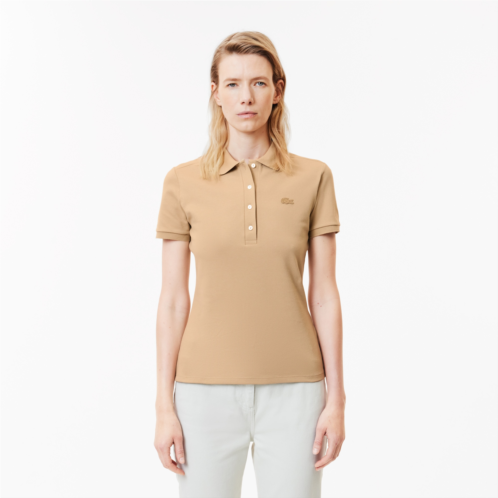 Lacoste Womens L.12.D Slim Fit Stretch Mini Pique Polo