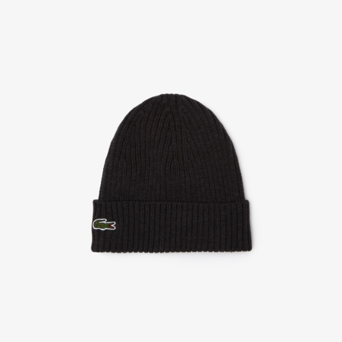 Lacoste Unisex Rib Knit Brushed Wool Beanie