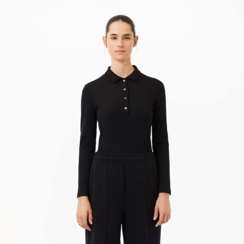 Lacoste Womens Slim Fit L.12.D Stretch Mini Pique Polo