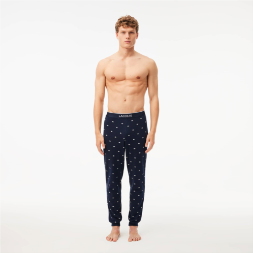 Lacoste Mens Croc Pattern Stretch Cotton Pajama Pants
