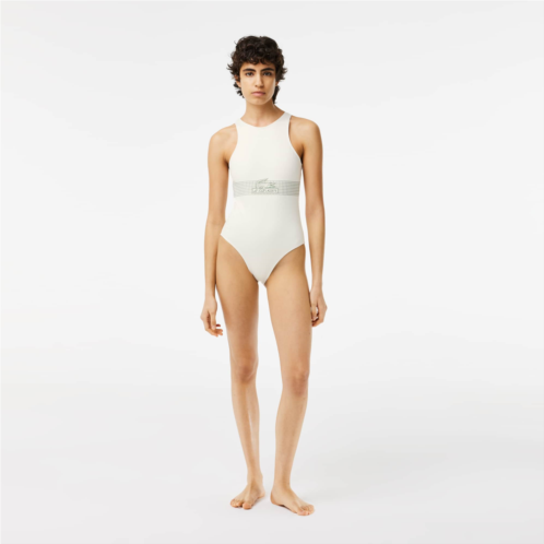 Lacoste Womens Net Print Swimsuit