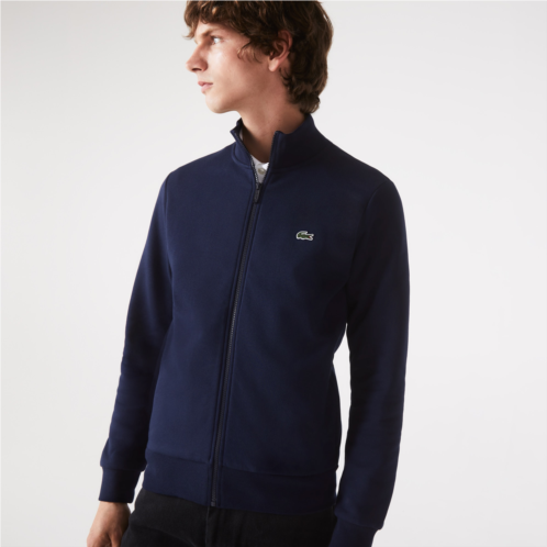 Lacoste Mens Zip-Up High-Neck Fleece Sweatshirt