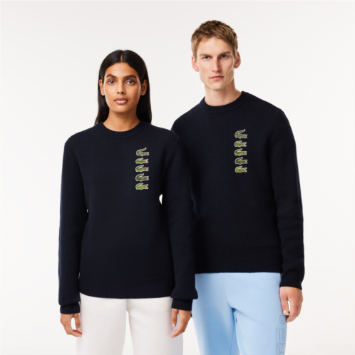 Lacoste Unisex Wool and Cotton Blend Badge Sweater