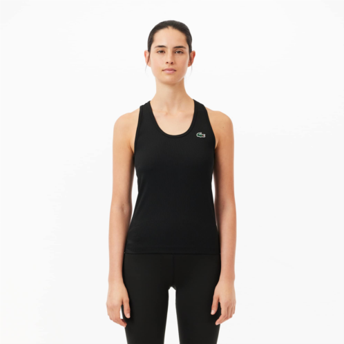 Lacoste Womens Sport Ultra-Dry Rib Knit Tank Top