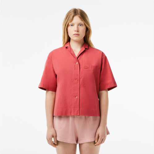 Lacoste Womens Oversized Short Sleeved Cotton Shirt