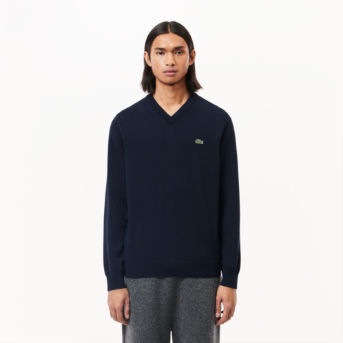 Lacoste Mens Cotton V-Neck Sweater