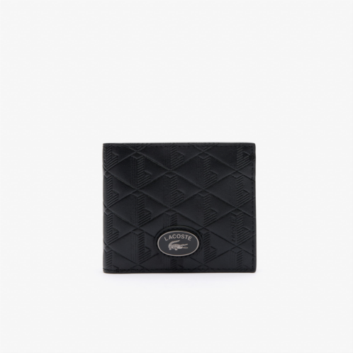 Lacoste Mens Medium Monogram Leather Billfold