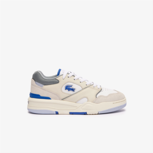 Lacoste Womens Lineset Contrasted Collar Leather Sneakers