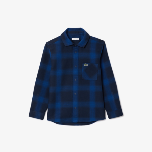 Lacoste Kids Plaid Flannel Overshirt