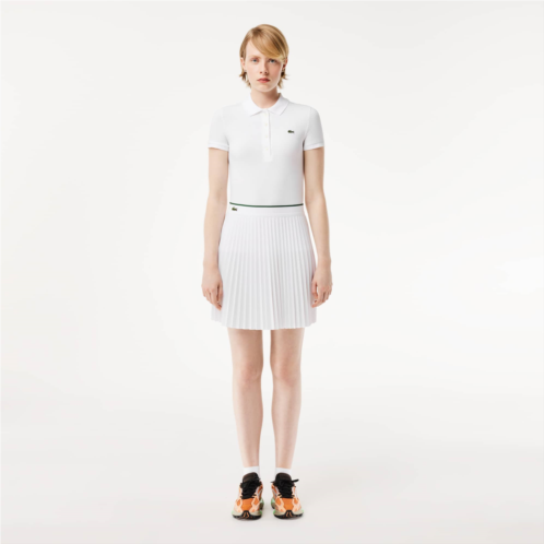 Lacoste Womens Elastic Waist Pleated Skirt