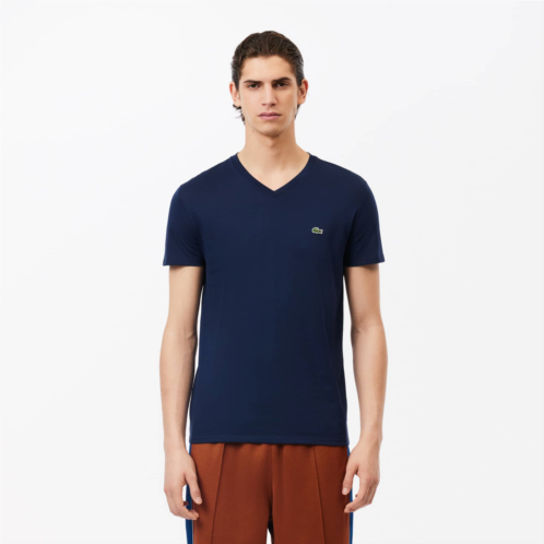 Lacoste Mens Lightweight Pima Cotton V-Neck T-Shirt