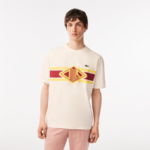 Lacoste Mens Round Neck Loose Fit Printed T-Shirt