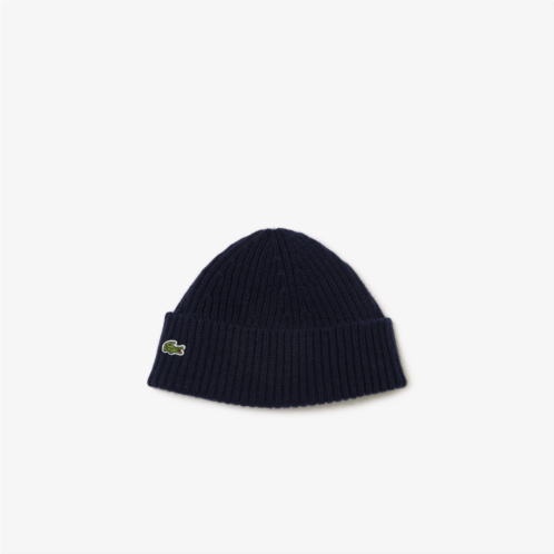 Lacoste Kids Rib Knit Wool Beanie