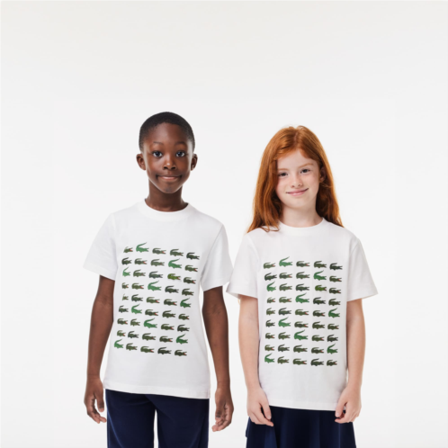 Lacoste Kids Crocodile Print Cotton T-Shirt