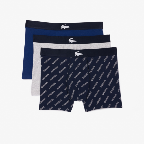 Lacoste Mens 3-Pack Crocodile Waist Boxer Briefs