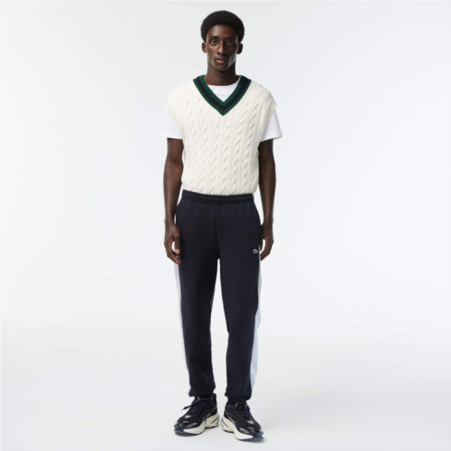 Lacoste Mens Sweatpants with Branding and Contrast Stripe Detail