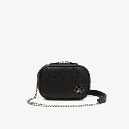 Lacoste Womens Top Grain Leather Square Shoulder Bag