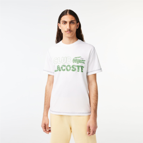 Lacoste Mens Vintage Print Organic Cotton T-Shirt