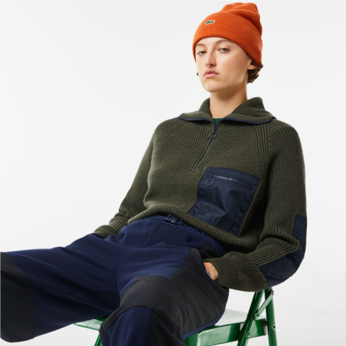 Lacoste Womens Colorblock Half-Zip Sweater