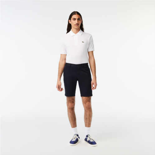 Lacoste Monochrome Slim Fit Stretch Cotton Bermuda Shorts