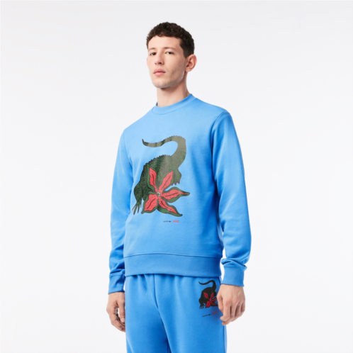 Mens Lacoste x Netflix Organic Cotton Fleece Print Sweatshirt