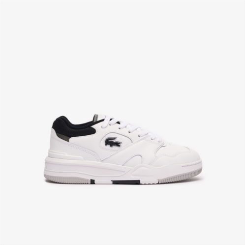 Lacoste Womens Lineshot Contrasted Collar Leather Sneakers