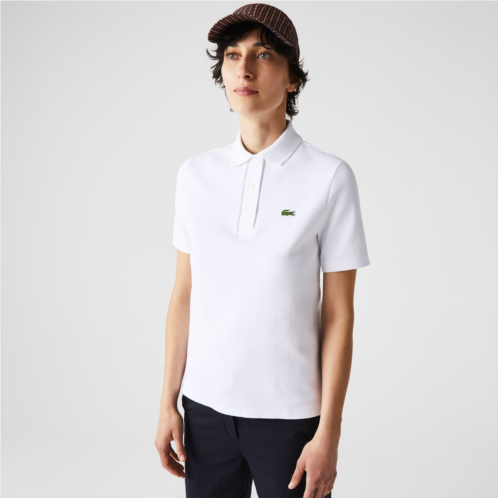 Lacoste Womens Regular Fit Striped Organic Cotton Polo