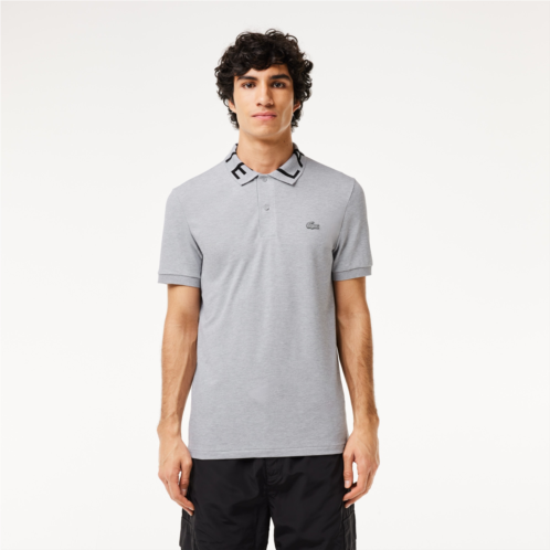 Mens Jacquard Collar Lacoste Movement Polo