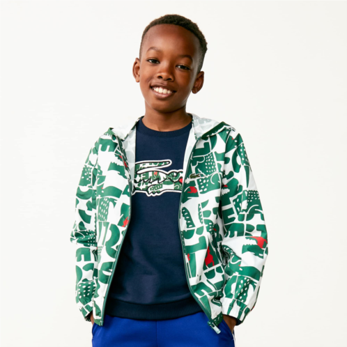 Lacoste Kids Heritage Graphic Crocodile Design Light Zippered Jacket