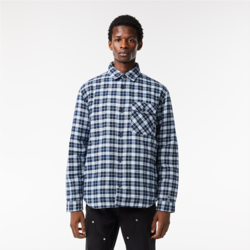 Lacoste Mens Checked Overshirt with Quilted Lining