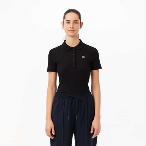 Lacoste Womens L.12.D Slim Fit Ribbed Cotton Polo