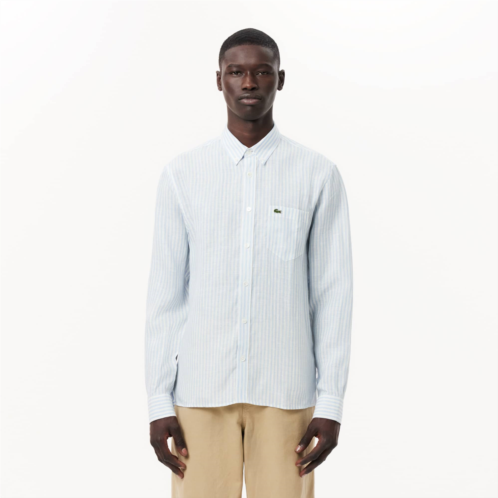 Lacoste Mens Regular Fit Striped Linen Shirt