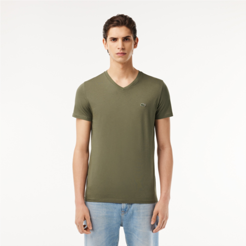 Lacoste Mens Classic Pima Cotton V-Neck T-Shirt