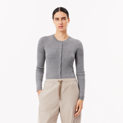 Lacoste Womens Merino Wool 3D Knit Cardigan