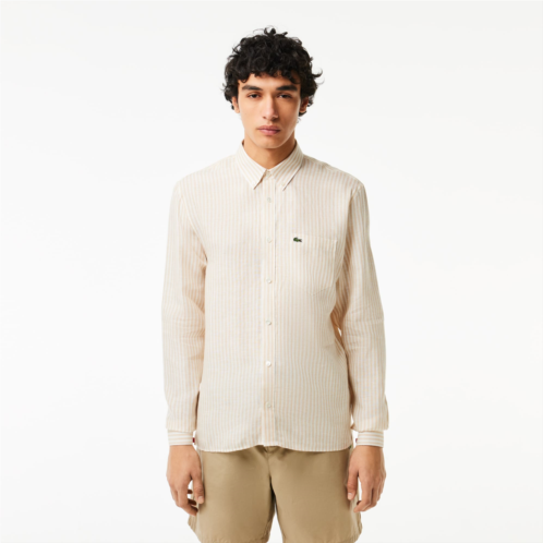 Lacoste Mens Regular Fit Striped Linen Shirt